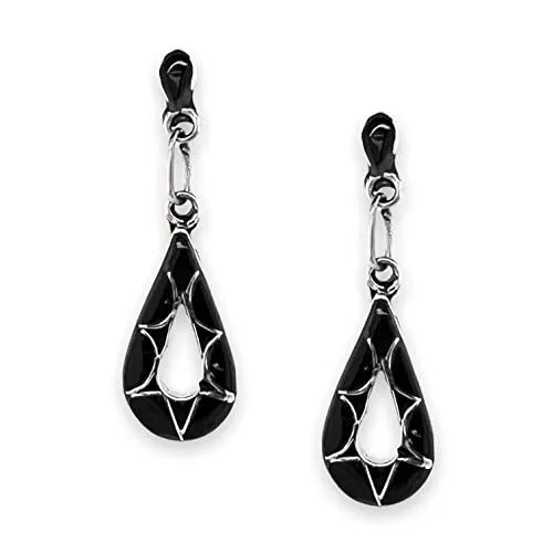 Genuine Black Onyx Earrings, 925 Sterling Silver, Native American USA Handmade, Nickel Free, Post Style