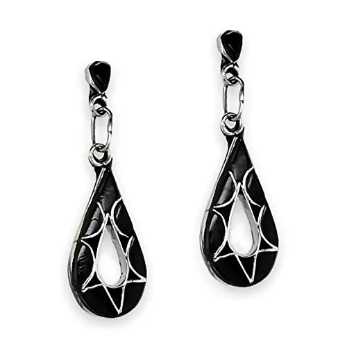 Genuine Black Onyx Earrings, 925 Sterling Silver, Native American USA Handmade, Nickel Free, Post Style