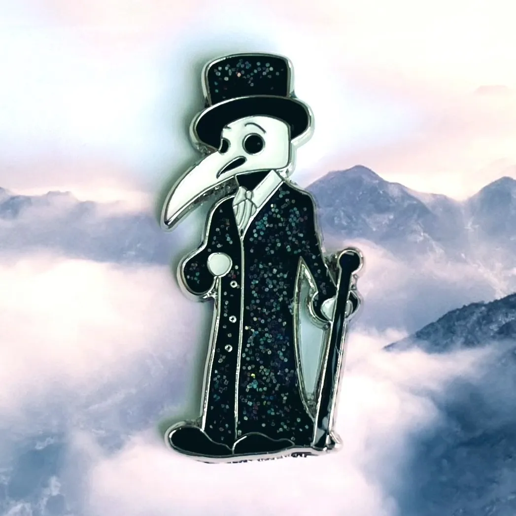 Glitter Elegant Male Plague Doctor - enamel pin - Set of 4