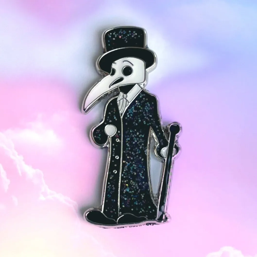 Glitter Elegant Male Plague Doctor - enamel pin - Set of 4