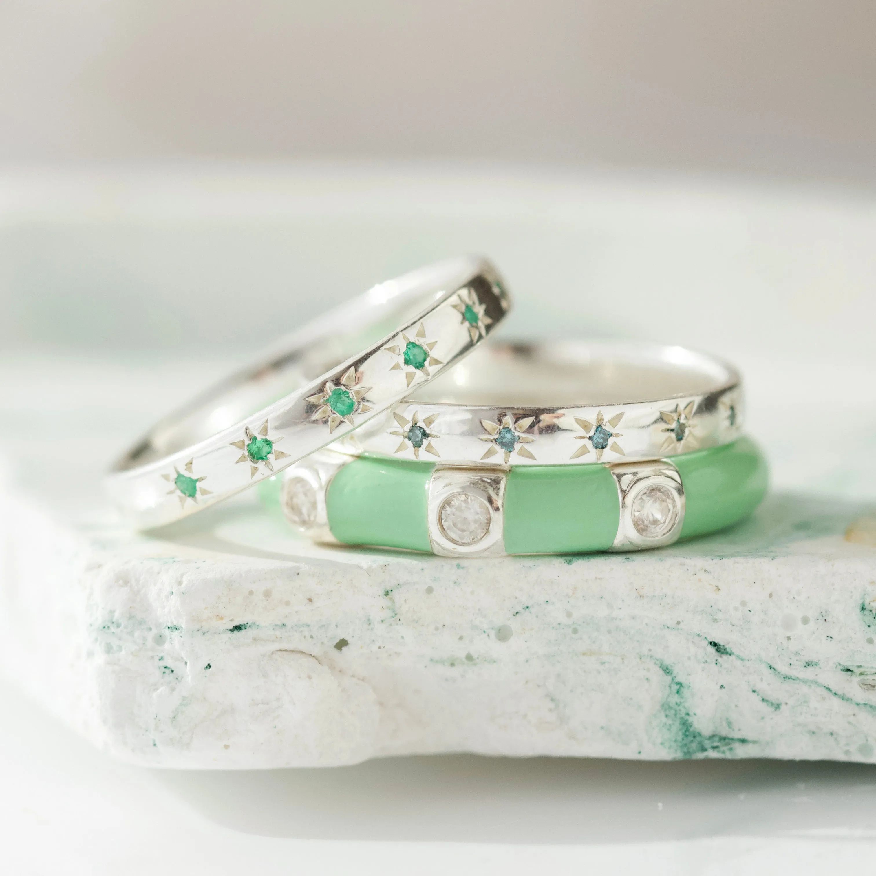 Harper Enamel & Zircon Band