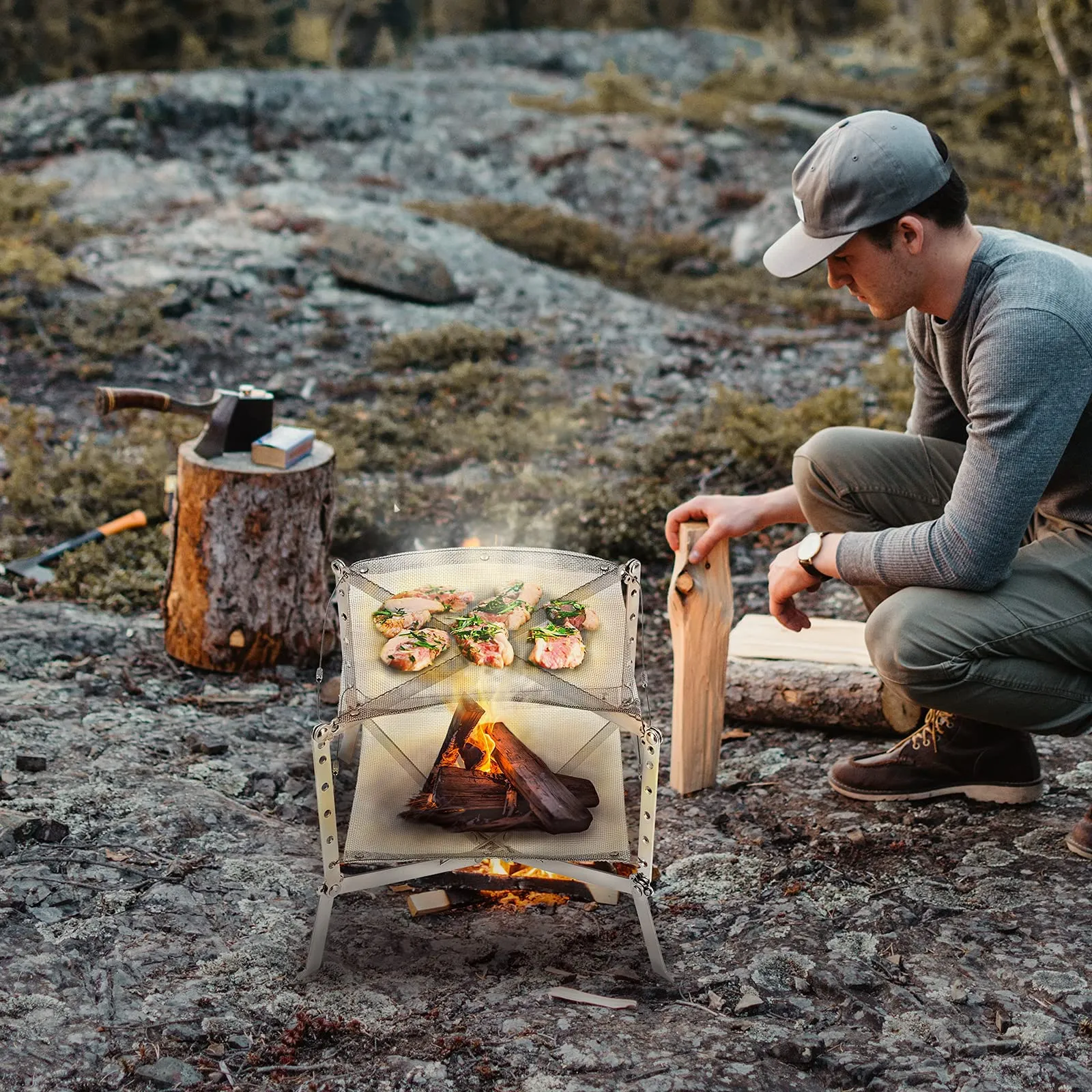 KingCamp Folding Campfire Grill