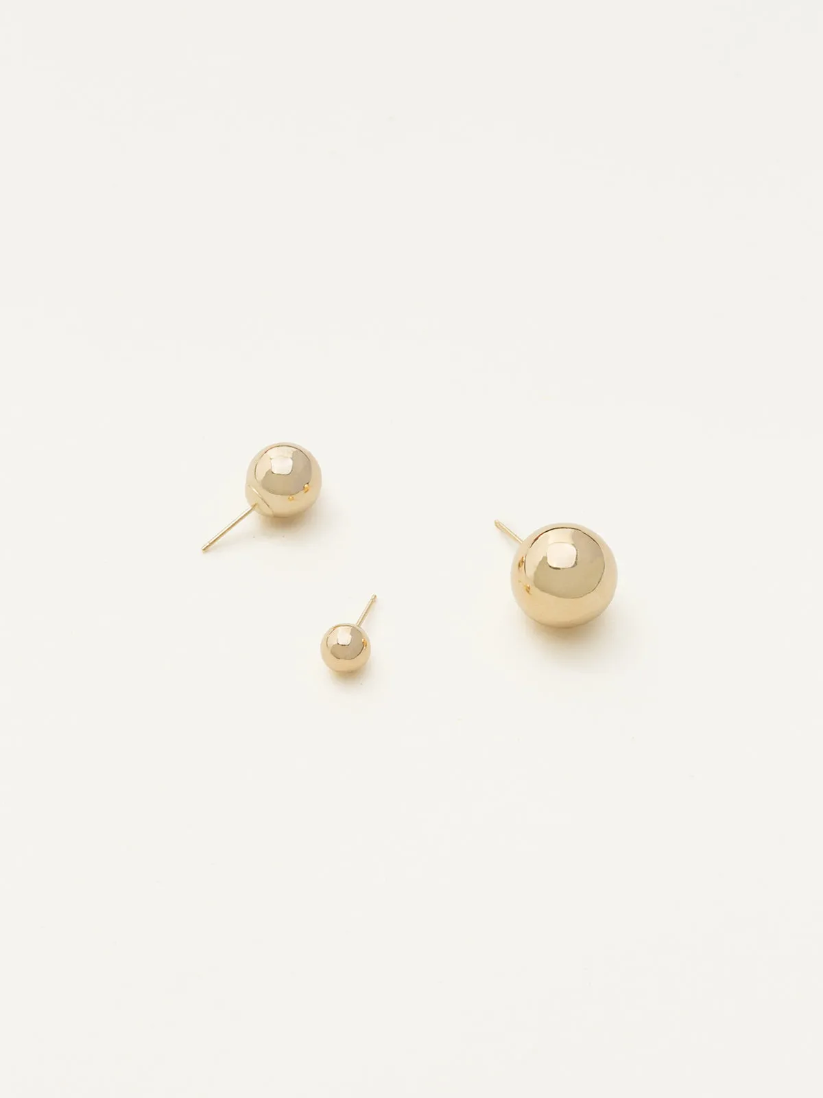 Large Sphere Stud in 14k Yellow Gold