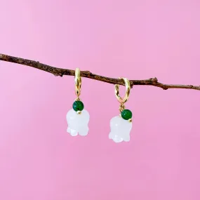 Lily of the Valley Huggie Hoop Earrings 铃兰