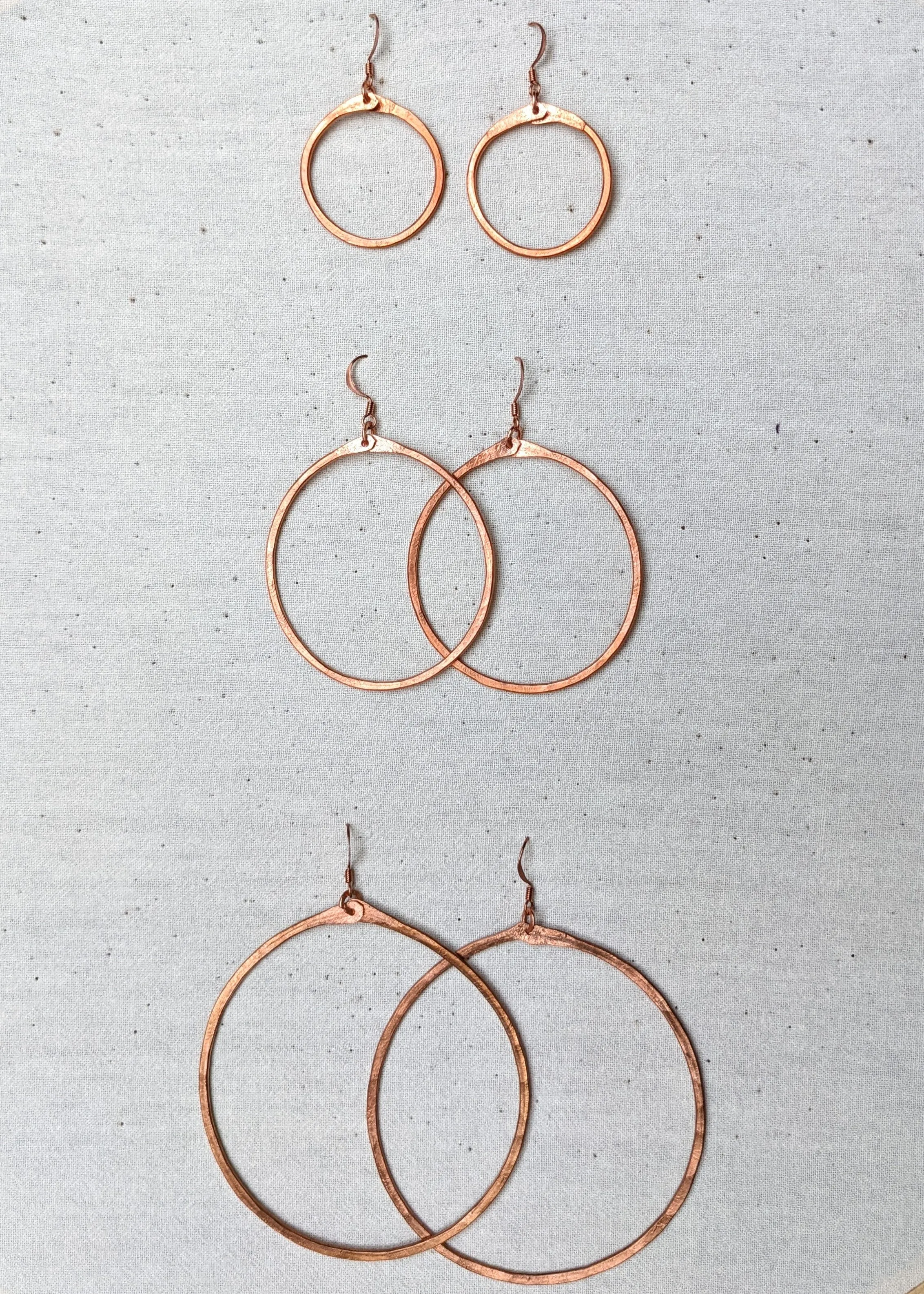 Medium Copper Hoop Earrings