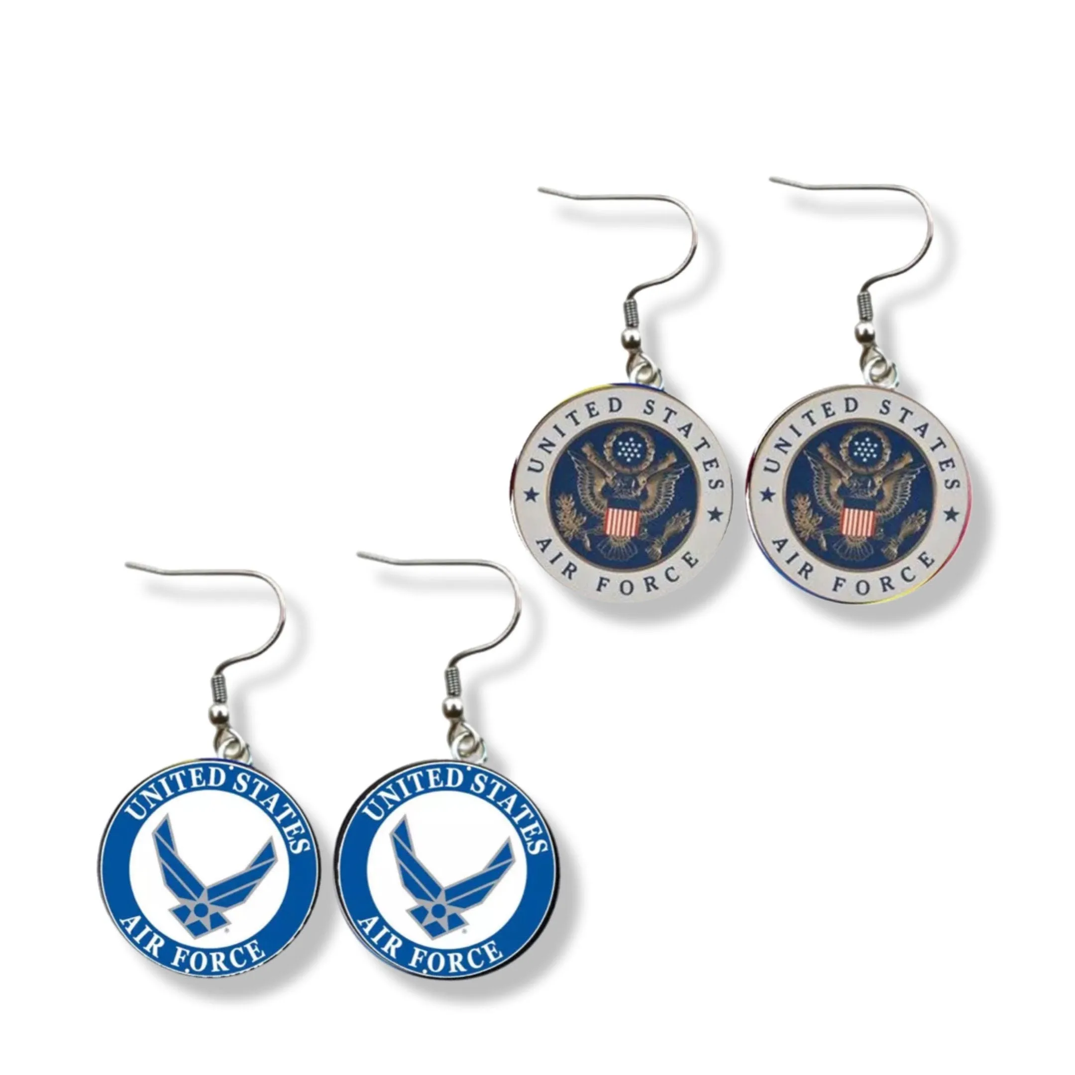 Military Mom Earrings - Handmade Jewelry, Air Force Earrings, Handmade Earrings, Pilot Earrings, Air Force Jewelry, Military Earrings