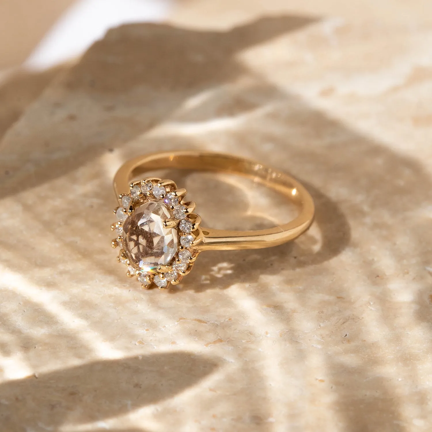 Mini Antiquity Ring | 14k Gold & White Topaz