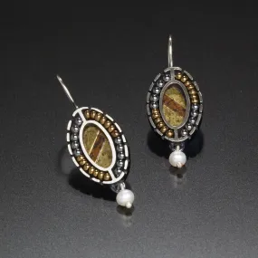 Mosaic Oval Earrings Earrings