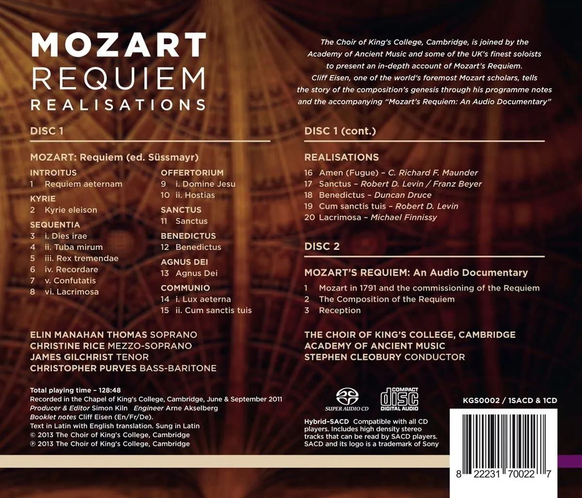 Mozart Requiem: Realisations