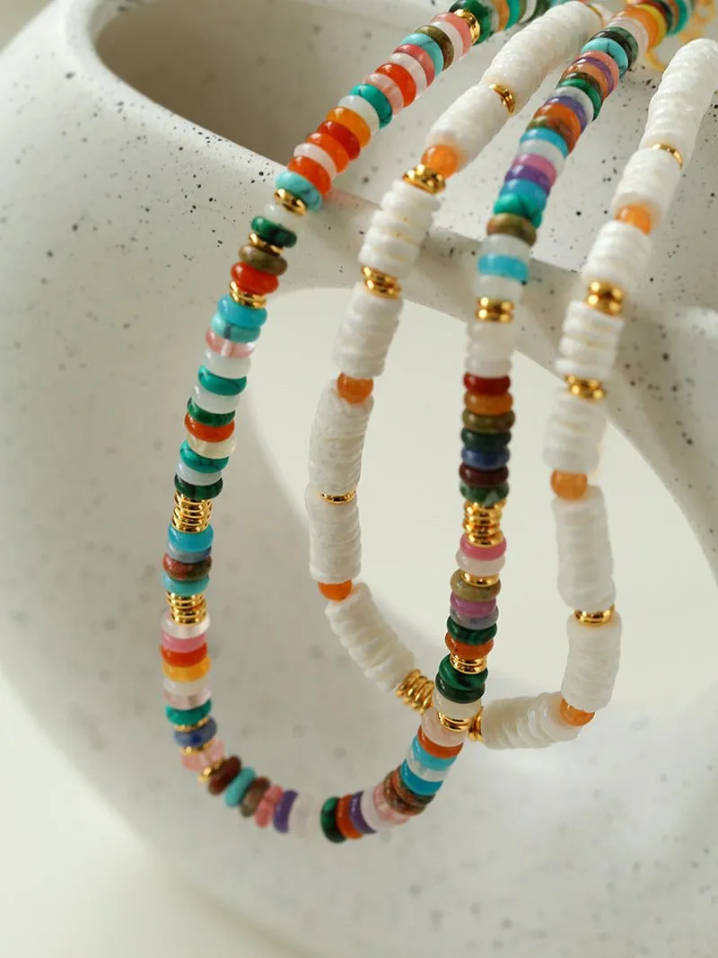 Natural Stone Colorful Beaded Necklace