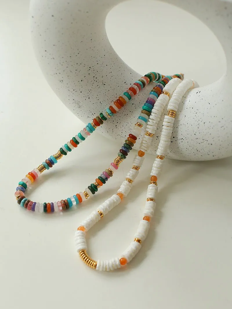 Natural Stone Colorful Beaded Necklace