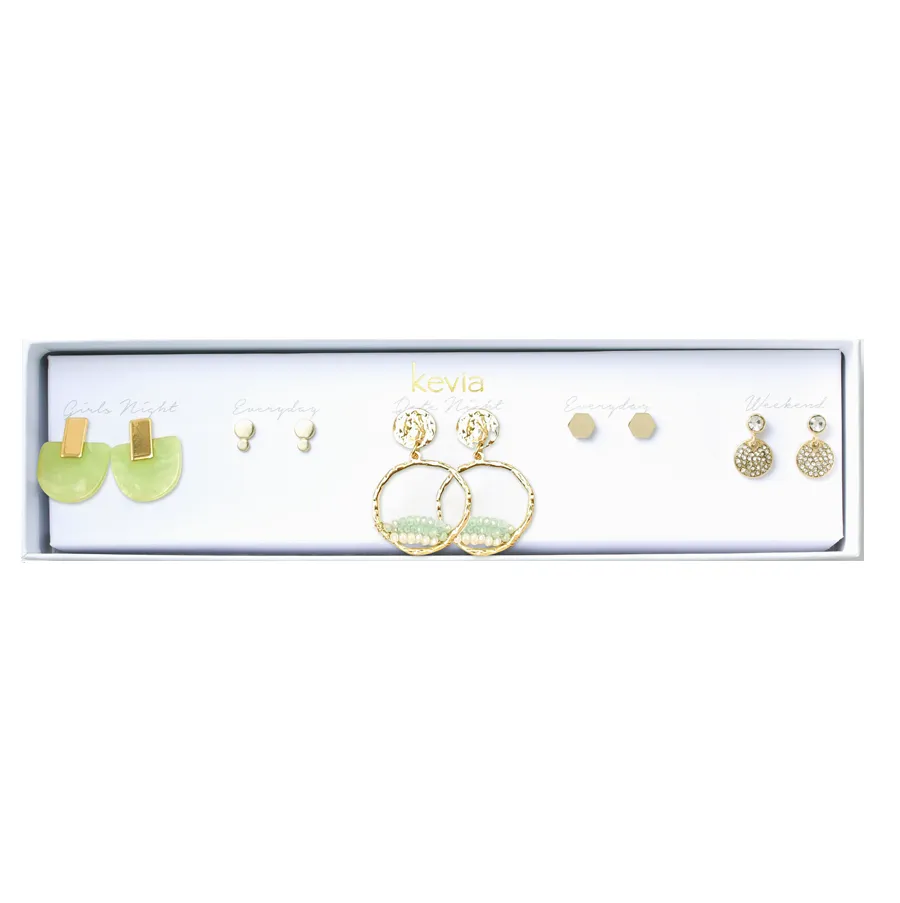 Natural Stone Drop Earring Set