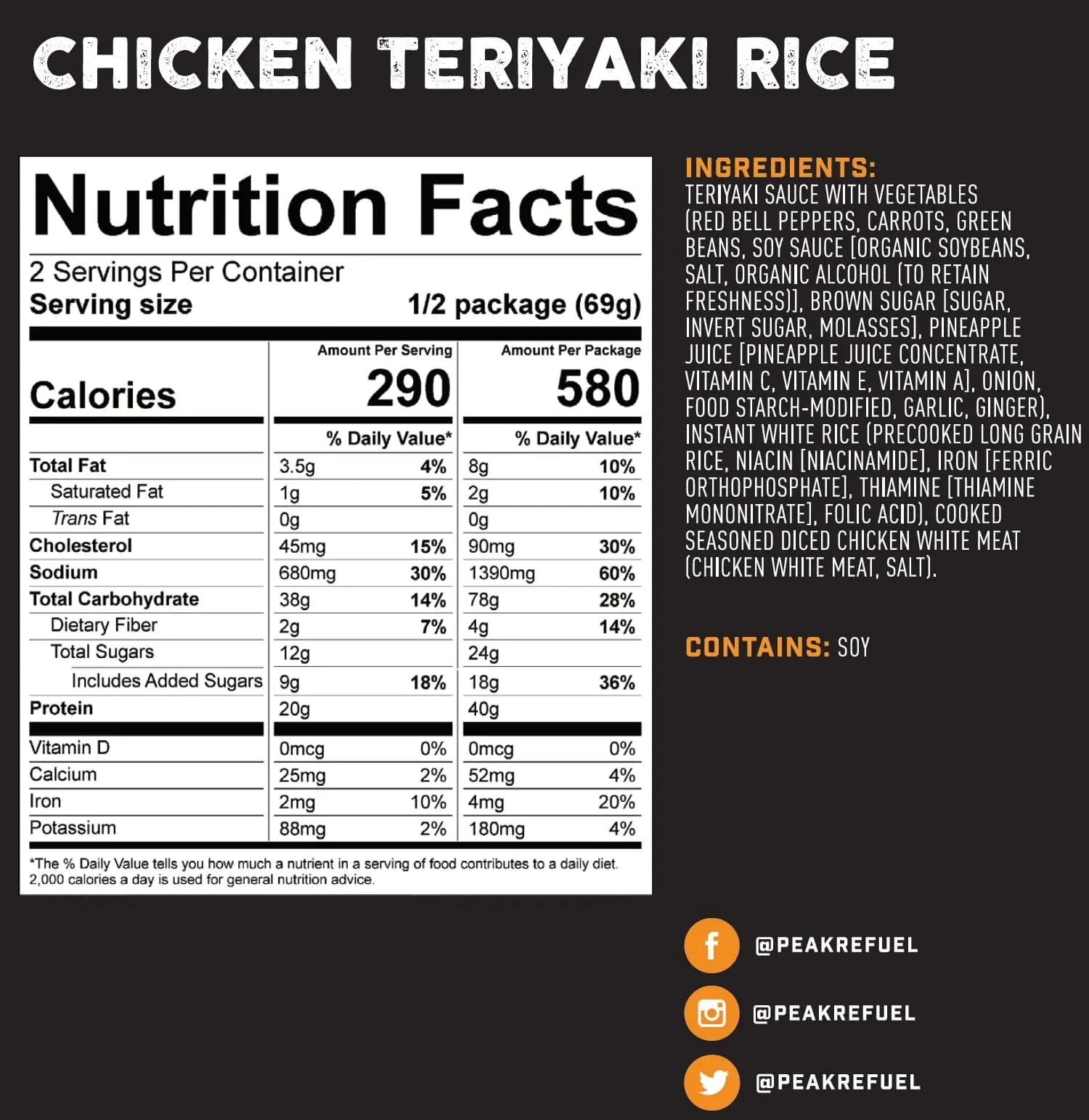 PEAK REFUEL Chicken Teriyaki Rice