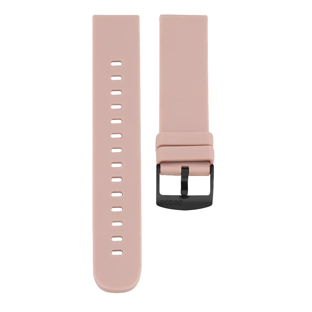 Pink grey OOZOO rubber strap with black clasp