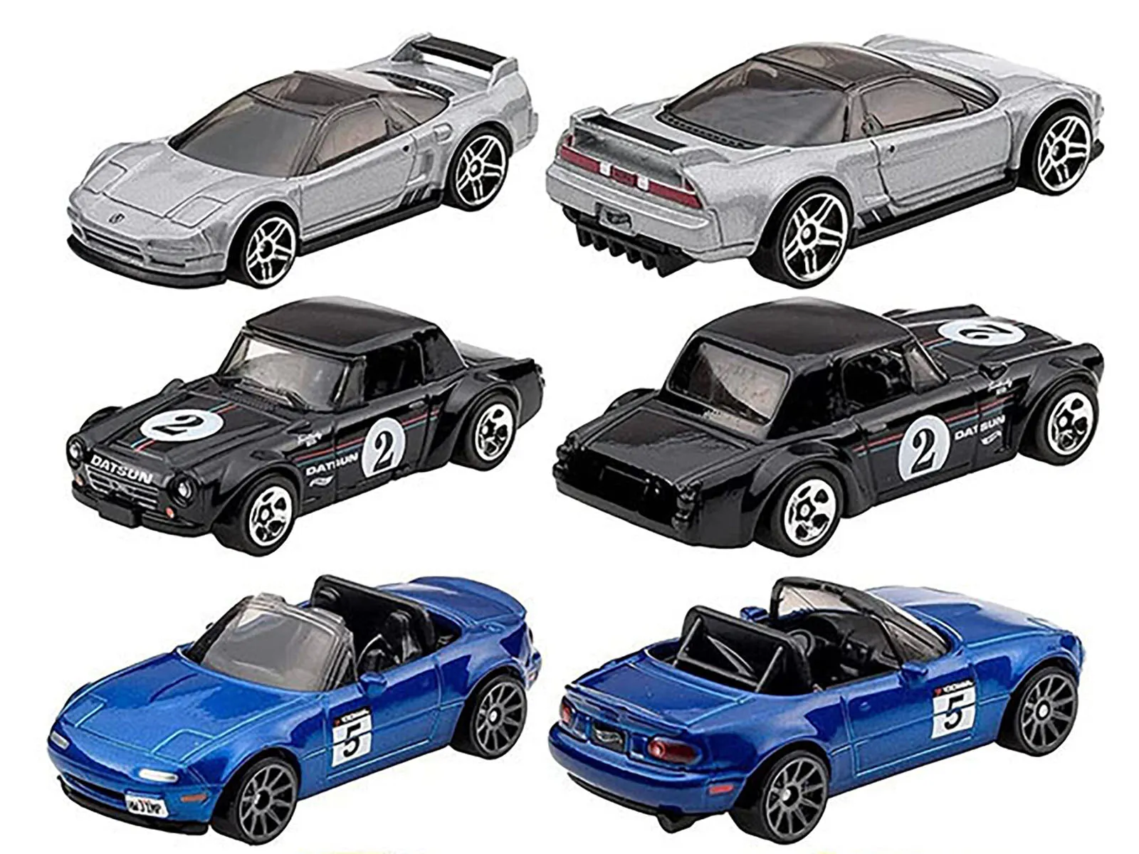 "JDM Assortment" 5 piece Set Diecast Model Cars by Hot Wheels