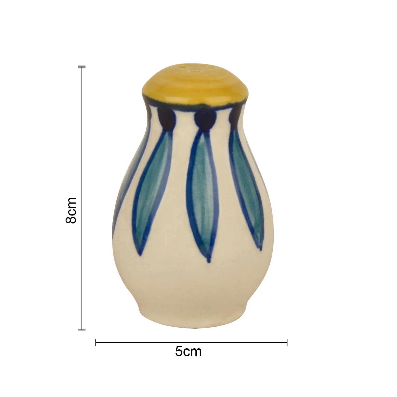 "Kyoto Collection" Handpainted Ceramic Salt and Pepper Shaker (Set of 2, White and Blue)