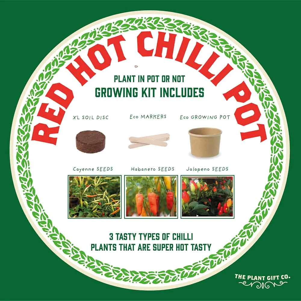 Red Hot Chilli Pot Growing Kit by The Plant Gift Co.