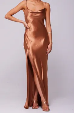 Resa Copper Slip Dress