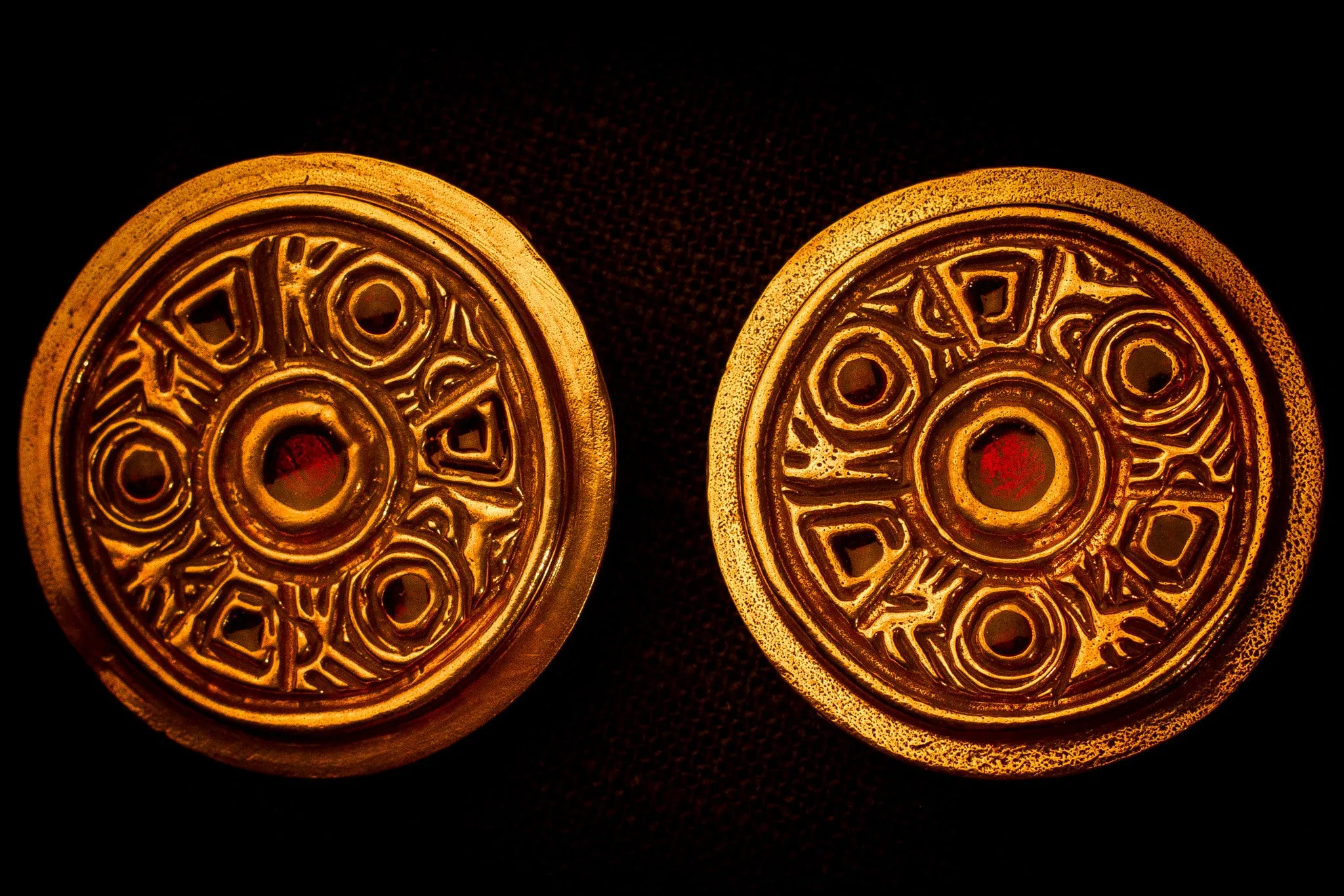 Saxon Red Enamel Brooches - SB03