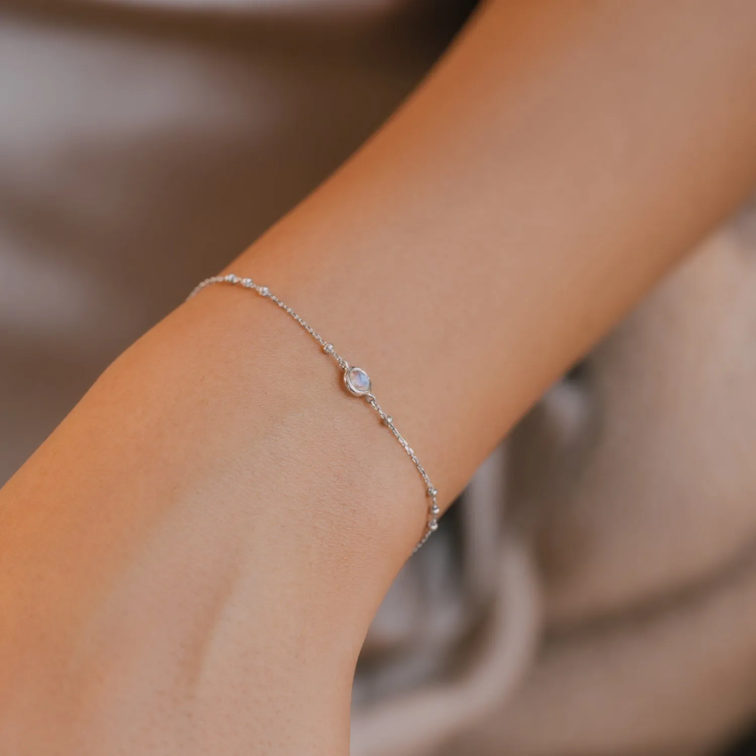 Silver Birthstone Bracelet