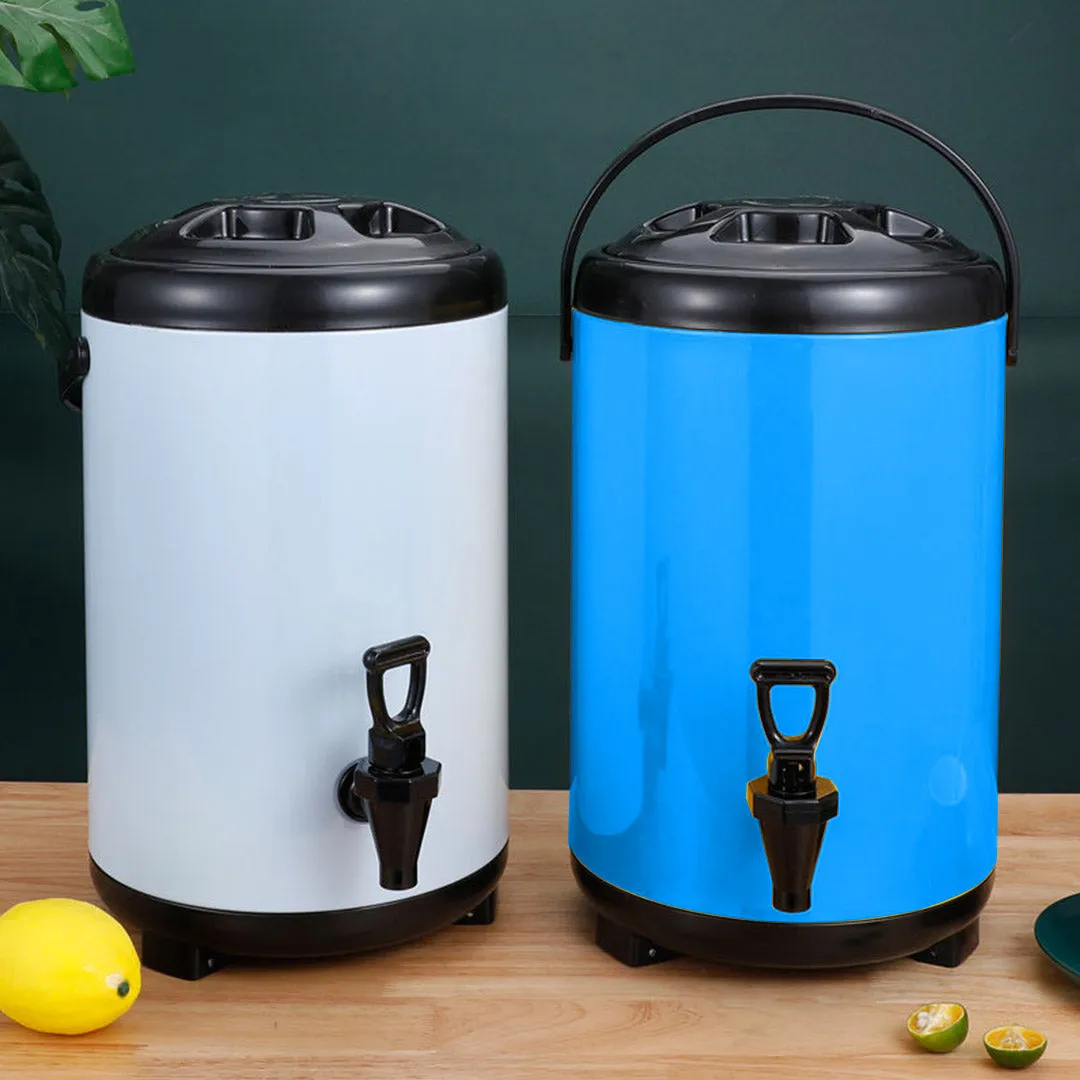 SOGA 10L Stainless Steel Insulated Milk Tea Barrel Hot and Cold Beverage Dispenser Container with Faucet Blue