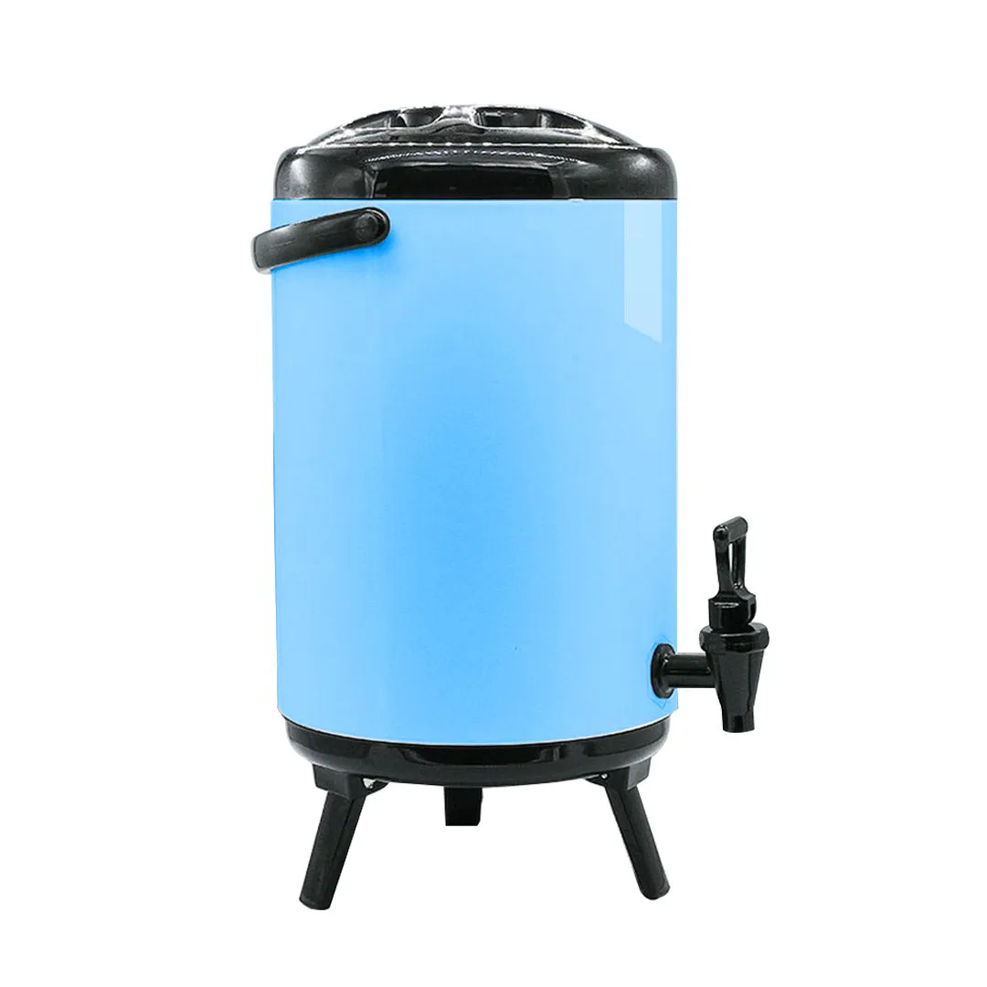 SOGA 12L Stainless Steel Insulated Milk Tea Barrel Hot and Cold Beverage Dispenser Container with Faucet Blue