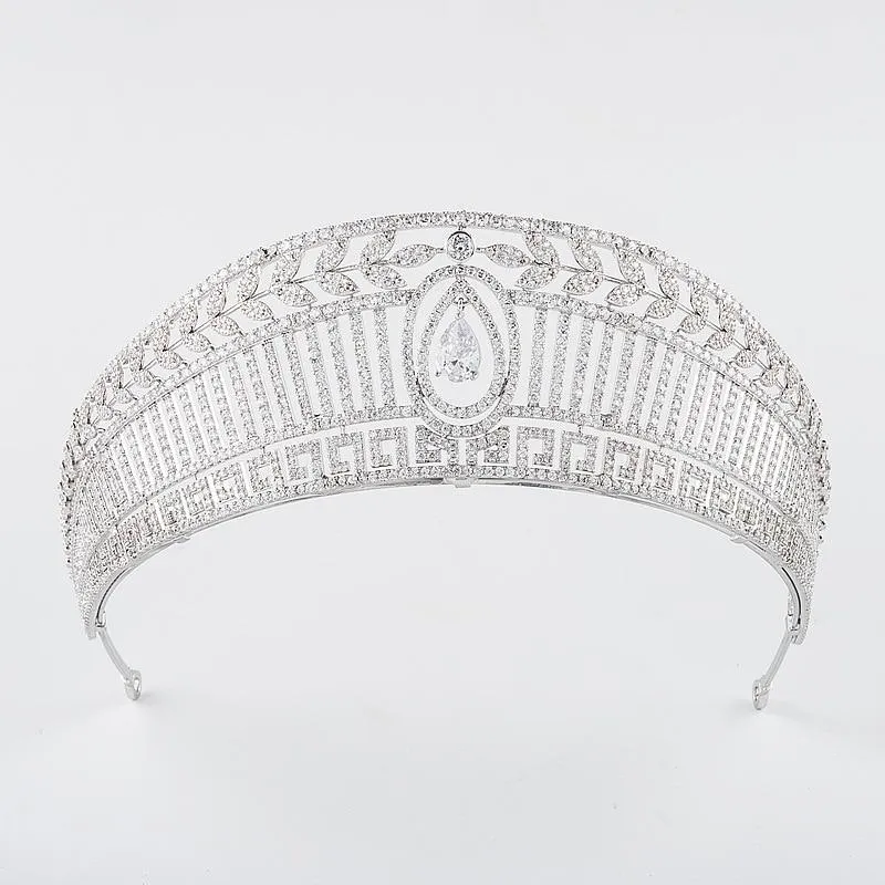 Spanish Royal Queen Princess Cubic Tiaras Wedding Crown