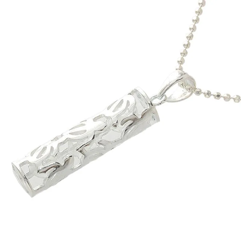 Sterling Silver Cut Out Honu (Hawaiian Turtle) Tube Pendant (Chain Sold Separately)