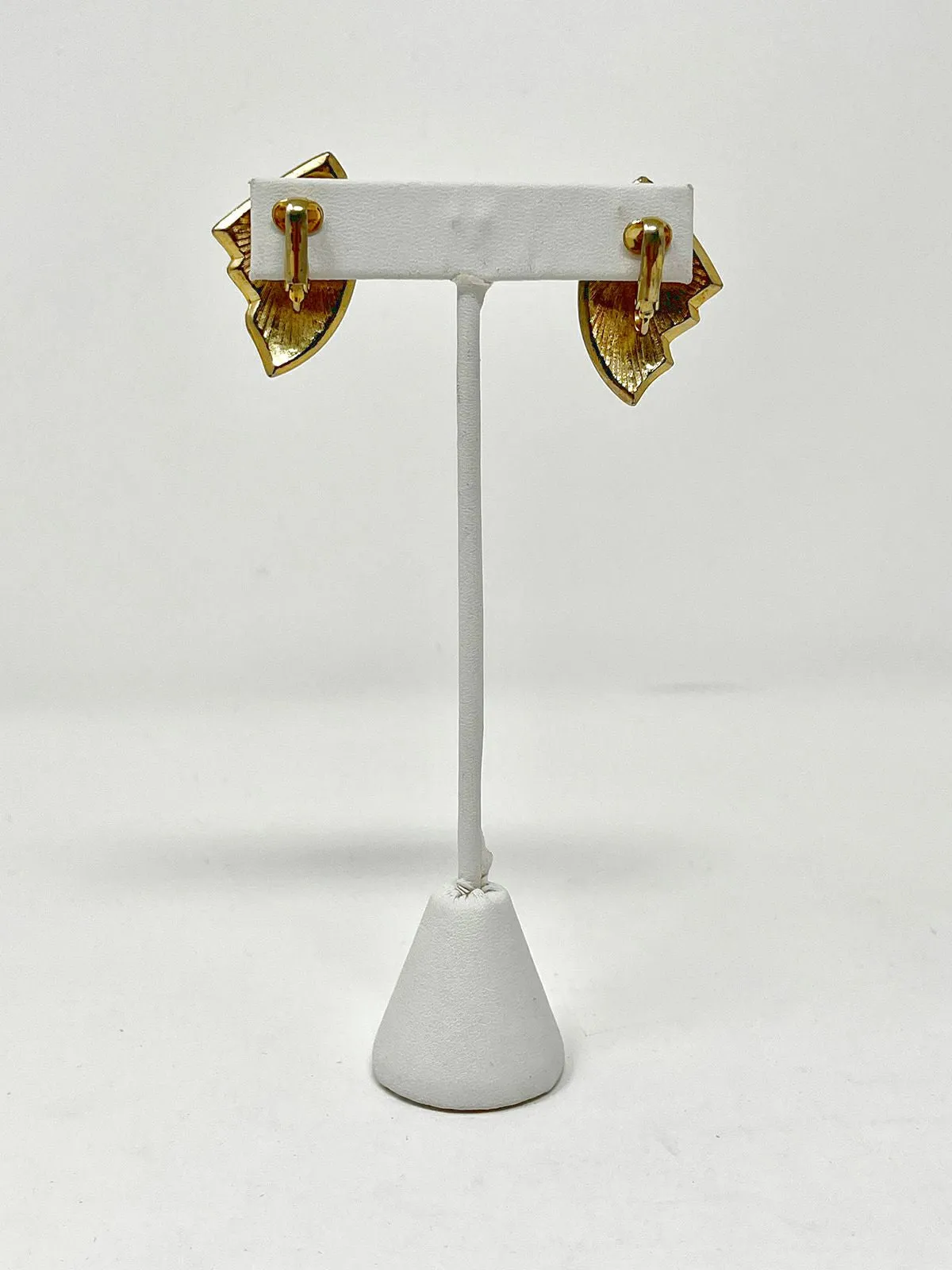 Vintage Yellow & Gold Enamel Clip On Earrings